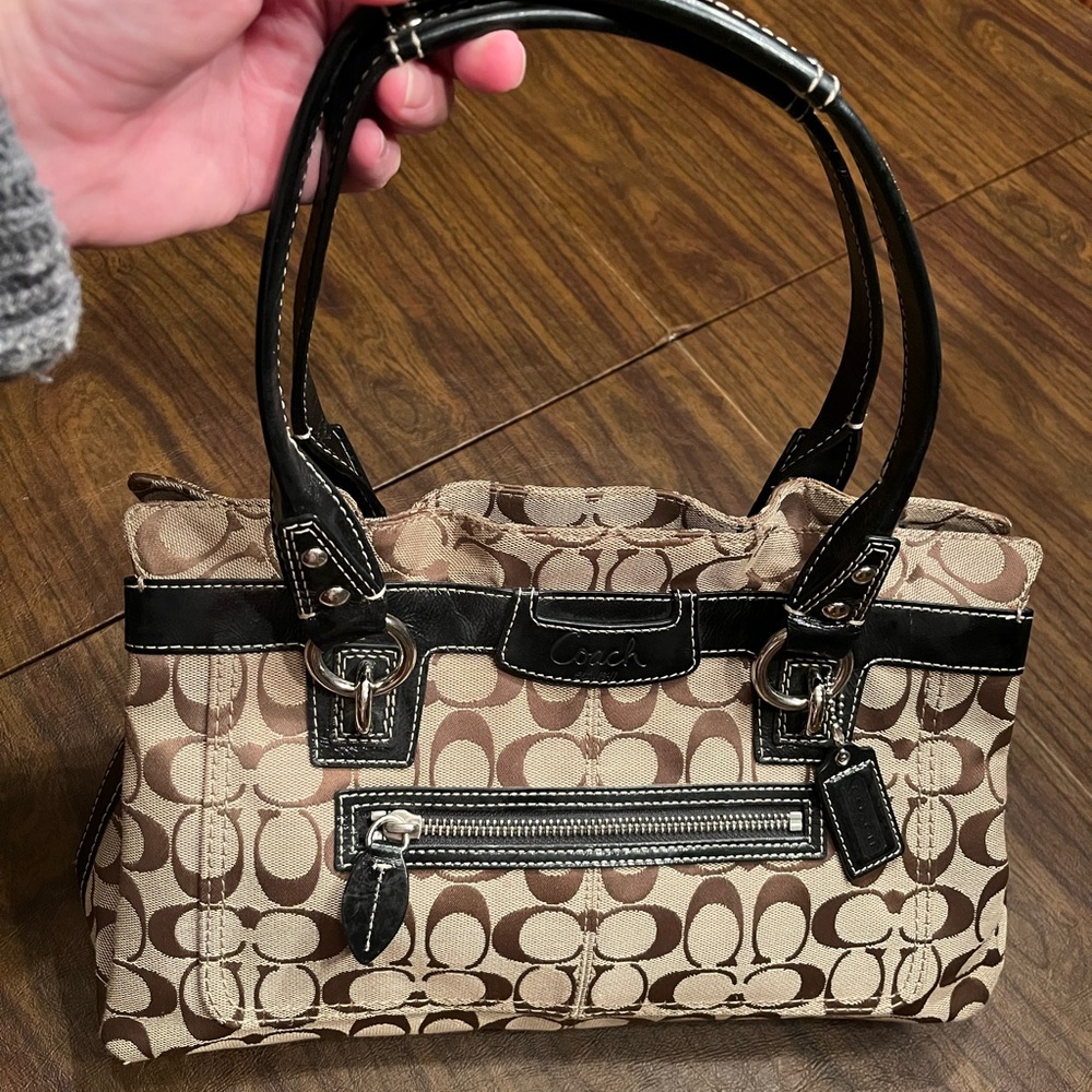 Vintage Coach Brown Penelope Signature Satchel Handbag
